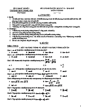 Đề cương ôn tập học kỳ II môn Toán Khối 10 - Năm học 2016-2017 - Trường THPT Trung Văn